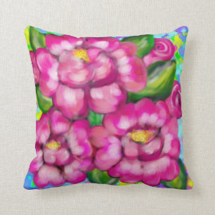 DEKORATIVES BLUMENkissen, ROSA ROSEN Kissen