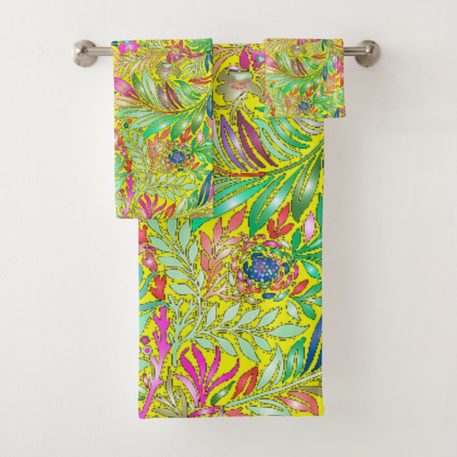 dekoratives Blumenmuster Badhandtuch Set (Insitu)