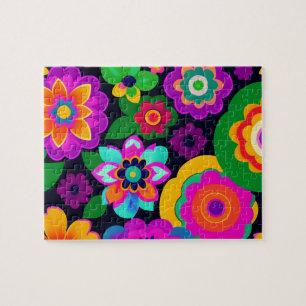 Dekoratives Blumenmuster Farbiges Muster Blumen Puzzle