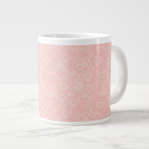 Dekoratives Blumenmuster Jumbo-Tasse