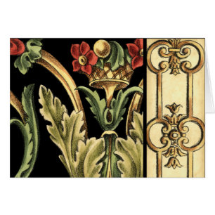 Dekoratives Blumenmuster mit schwarzen Grenzen