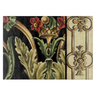 Dekoratives Blumenmuster mit schwarzen Grenzen Schneidebrett