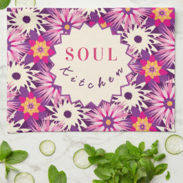 Dekoratives Blumenmuster Pink Lila Astra Modern Geschirrtuch