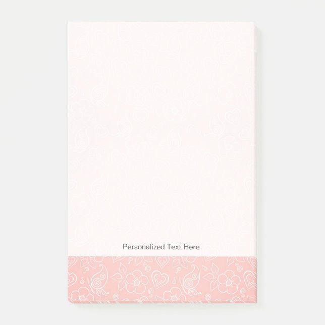 Dekoratives Blumenmuster Post-it Klebezettel (Vorderseite)