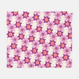 Dekoratives Blumenmuster Rosa Lila Astra Modern Fleecedecke