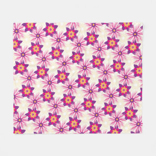 Dekoratives Blumenmuster Rosa Lila Astra Modern Fleecedecke