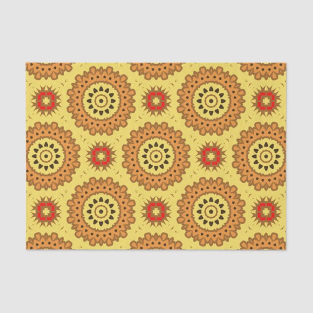 Dekoratives Boho Chic Mosaic Geometric Muster Seidenpapier (Vorderseite)