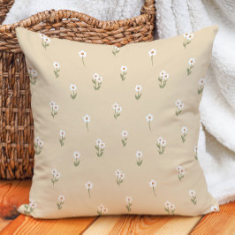 Dekoratives Boho-Ditsy-Blumen-Cottagecore-Neutral Kissen