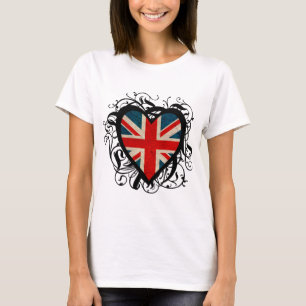 Dekoratives britisches Herz T-Shirt
