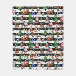 Dekoratives Design der Weihnachtsstreifen Fleecedecke