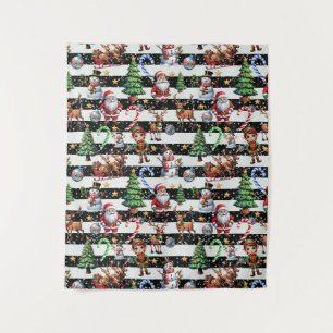 Dekoratives Design der Weihnachtsstreifen Wandteppich