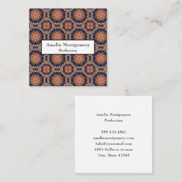 Dekoratives Design von Blume und Sternen Quadratische Visitenkarte