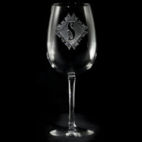 Dekoratives Diamond Mit Monogramm Weinglas