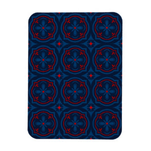 Dekoratives Fliesenmuster mit Blumenmotiv Magnet