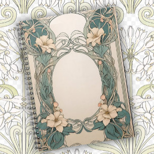 Dekoratives florales Art Nouveau Design Notizblock