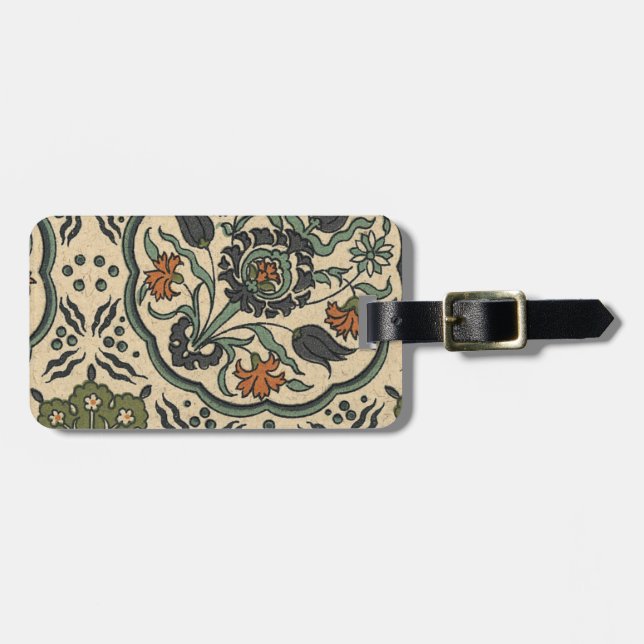 Dekoratives florales persisches Fliesendesign Gepäckanhänger (Vorderseite horizontal)