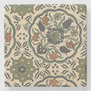 Dekoratives florales persisches Fliesendesign Steinuntersetzer