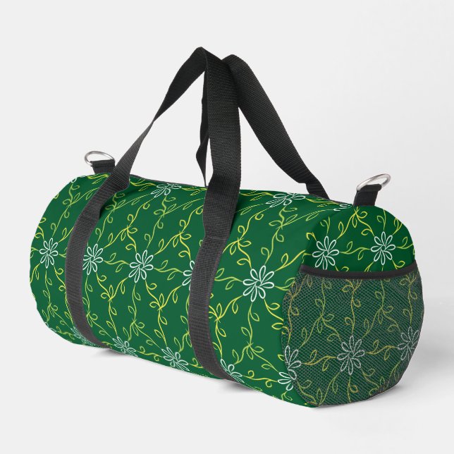 Dekoratives, floratives, nahtloses Muster Duffle Bag (Rechte Ecke)