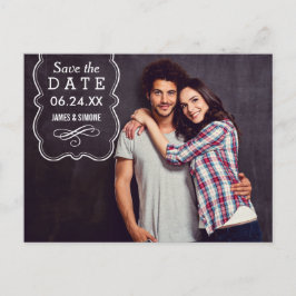 Dekoratives Foto-Overlay-Hochzeit speichern Sie da Ankündigungspostkarte