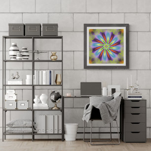 Dekoratives Fraktal der Blume Poster