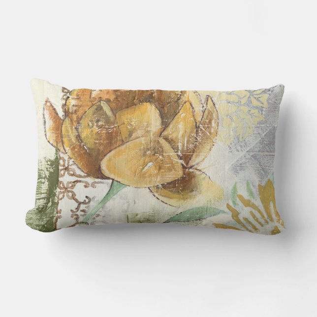 Dekoratives Fresco-Design mit Globe-Blume Lendenkissen (Vorderseite)
