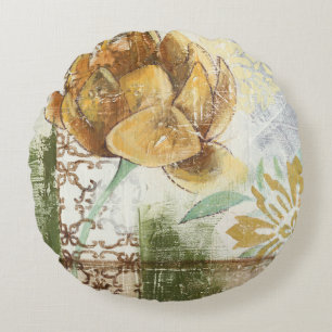 Dekoratives Fresco-Design mit Globe-Blume Rundes Kissen
