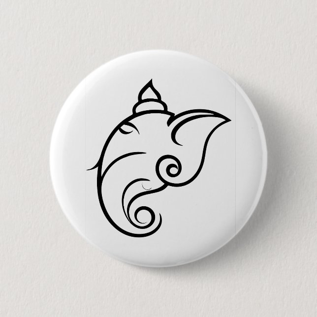 Dekoratives Ganesha Design Button (Vorderseite)