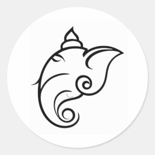 Dekoratives Ganesha Design Runder Aufkleber