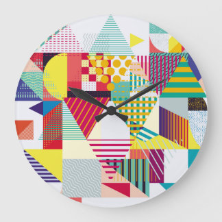 Dekoratives geometrisches, abstrakt nahtloses Must Große Wanduhr