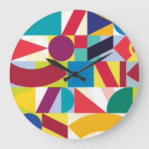 Dekoratives geometrisches Abstraktes Vintages Must Große Wanduhr