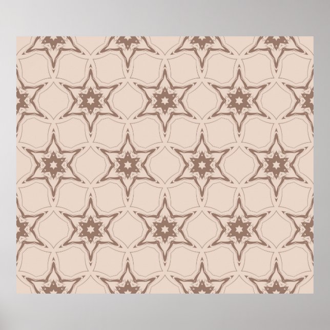 Dekoratives geometrisches Blumenmuster. Nahtloser  Poster (Vorne)