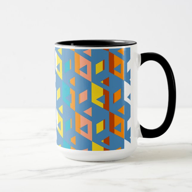 Dekoratives geometrisches Fliesenmosaikmuster #5 Tasse (Rechts)