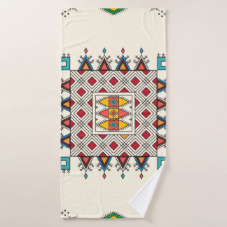 Dekoratives geometrisches Wiederholmuster, inspiri Badehandtuch