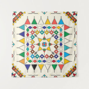 Dekoratives geometrisches Wiederholmuster, inspiri Wandteppich