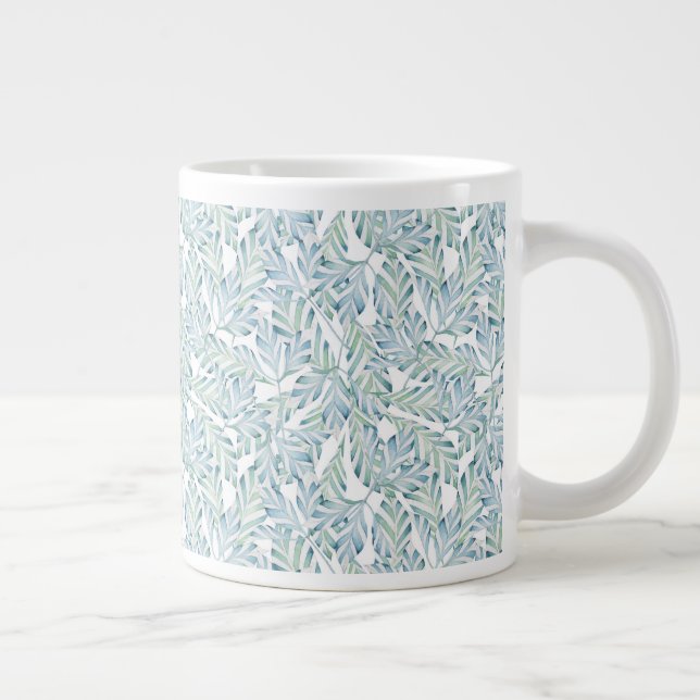 Dekoratives, gestreiftes Leaf-Muster Jumbo-Tasse (Rechts)