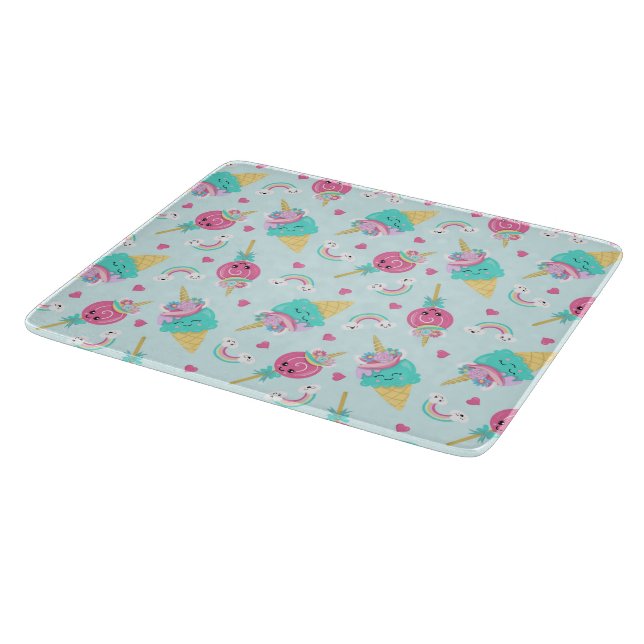 Dekoratives Glassschneidebrett 30,5 cm Schneidebrett (Ecke)