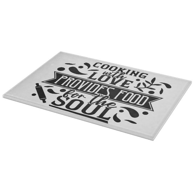 Dekoratives Glassschneidebrett 38 cm x 28 cm Schneidebrett (Ecke)