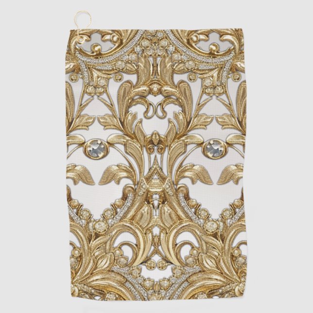 Dekoratives Gold Golf Handtuch (Vorderseite)