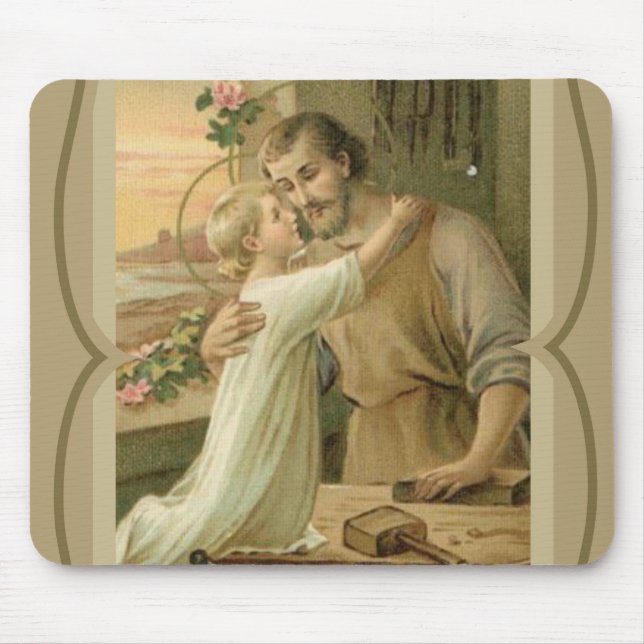 Dekoratives Gold St- Josephu. Kinderjesuss Mousepad (Vorne)