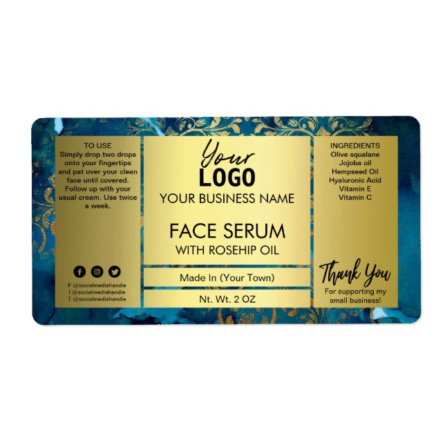 Dekoratives Gold und Blauer Gesichtseryum (Vorne)