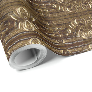 Dekoratives Golden Brown Muster Elegante Geschenkpapier