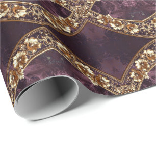 Dekoratives goldenes Blumenverpackungspapier Geschenkpapier
