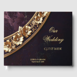 Dekoratives Goldenes Florales Gästebuch