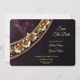 Dekoratives Goldenes Florales Save The Date