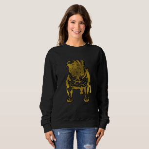 Dekoratives Goldenes geprägt - englische Bulldogg Sweatshirt