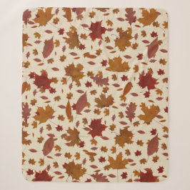 Dekoratives goldenes Herbst-Blätter auf Sherpadecke
