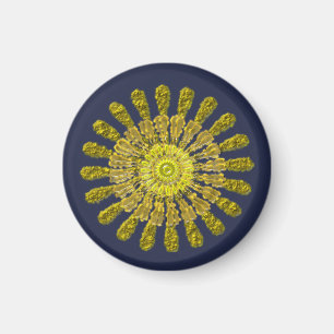 Dekoratives goldenes Sonnensymbol Magnet
