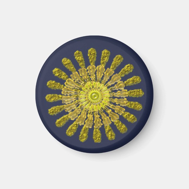 Dekoratives goldenes Sonnensymbol Magnet (Vorne)