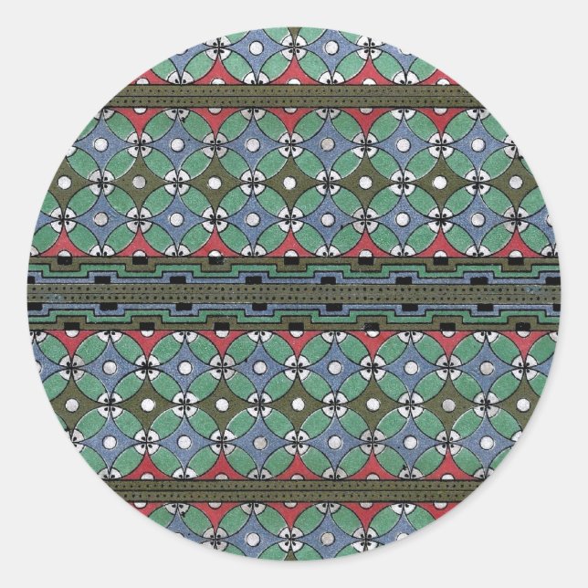Dekoratives Grenzdesign ( Owen Jones ) Runder Aufkleber (Vorderseite)