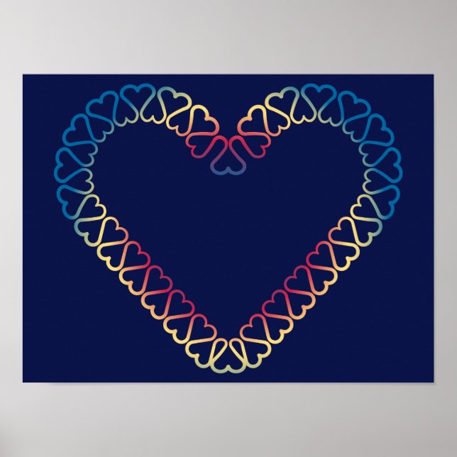 Dekoratives Herzenplakat Poster (Vorne)